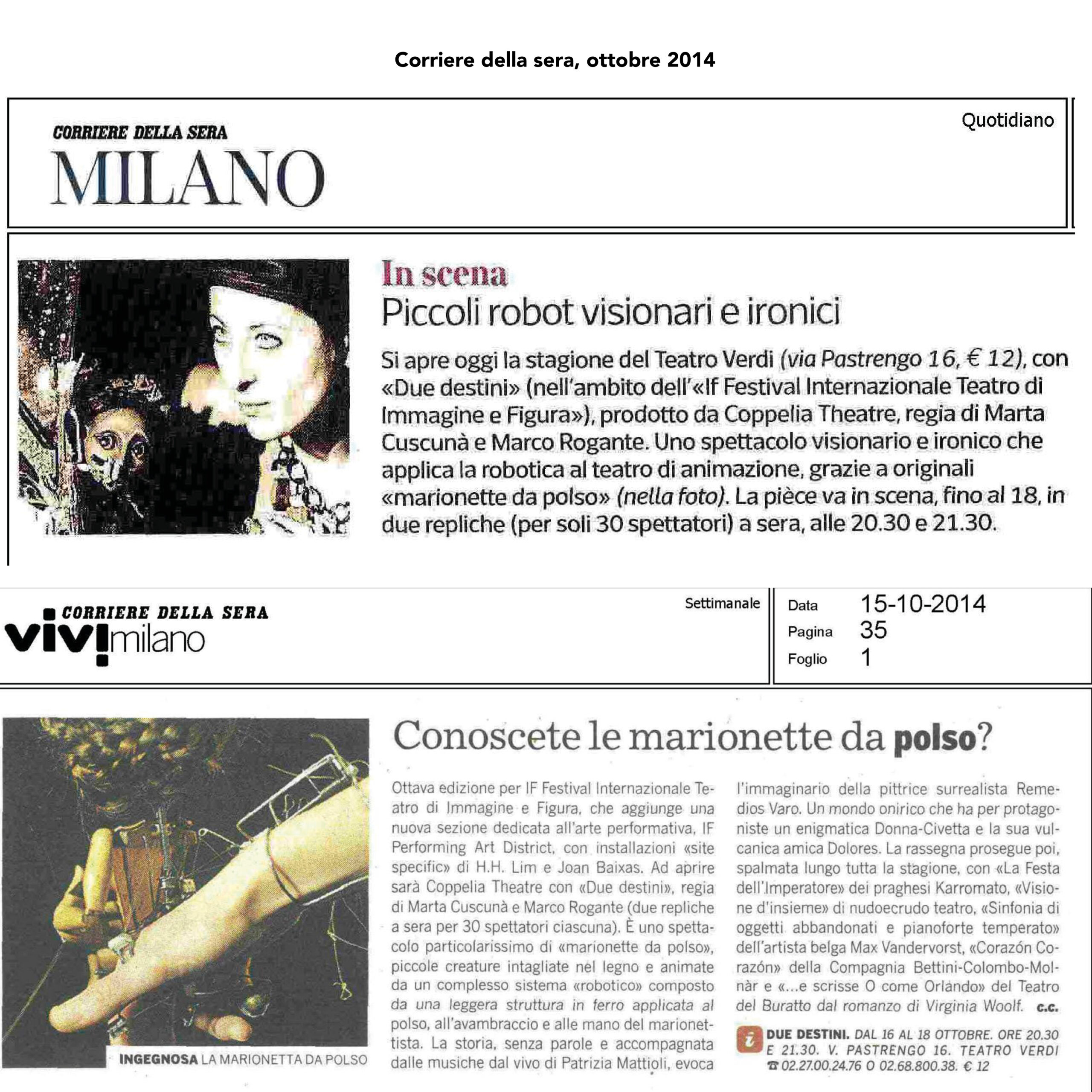 2014. corriere della sera