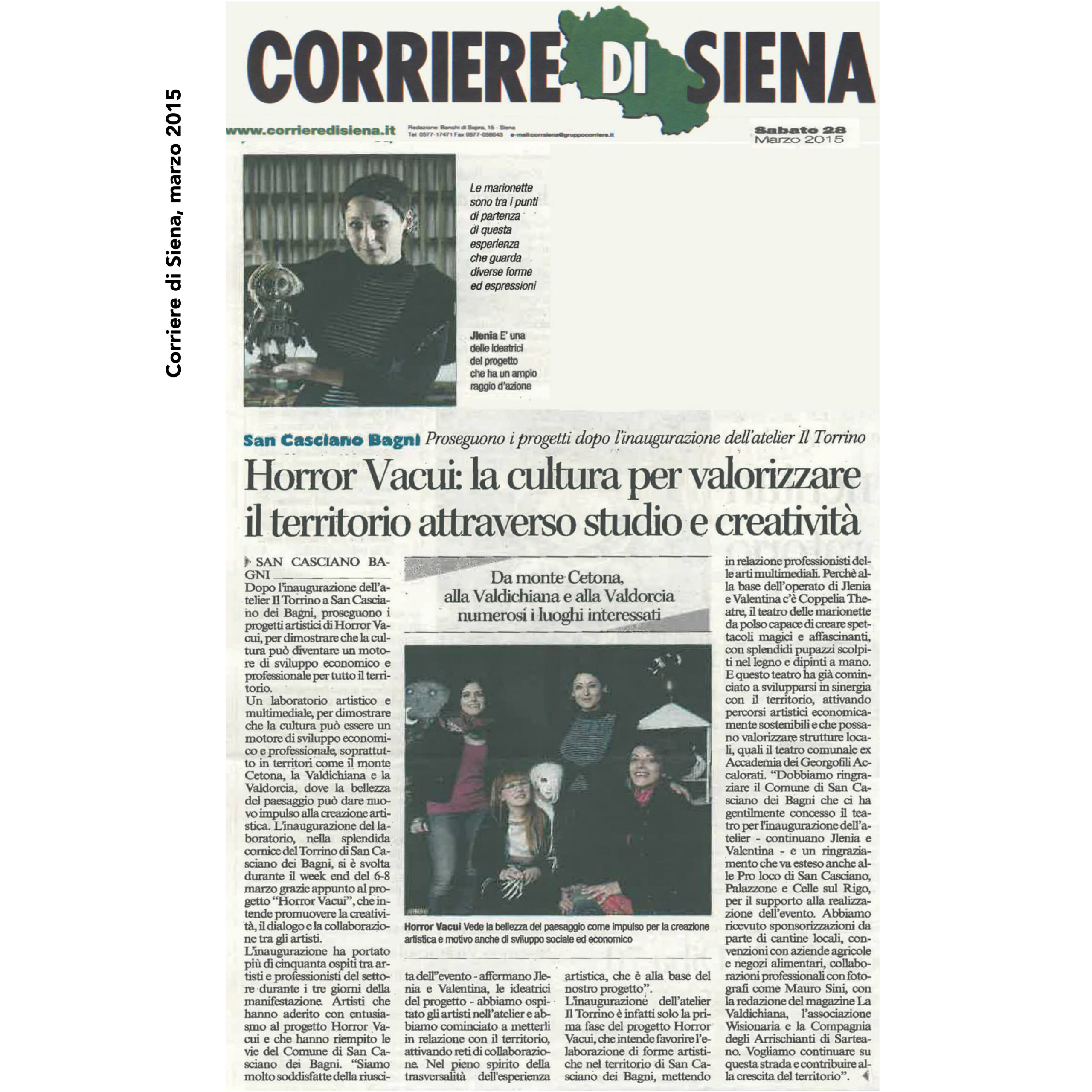 2015. corriere di siena